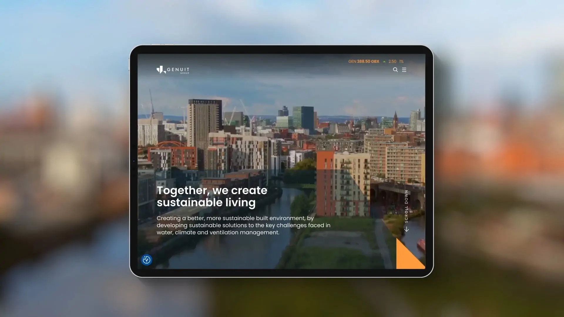 Genuit website on phone