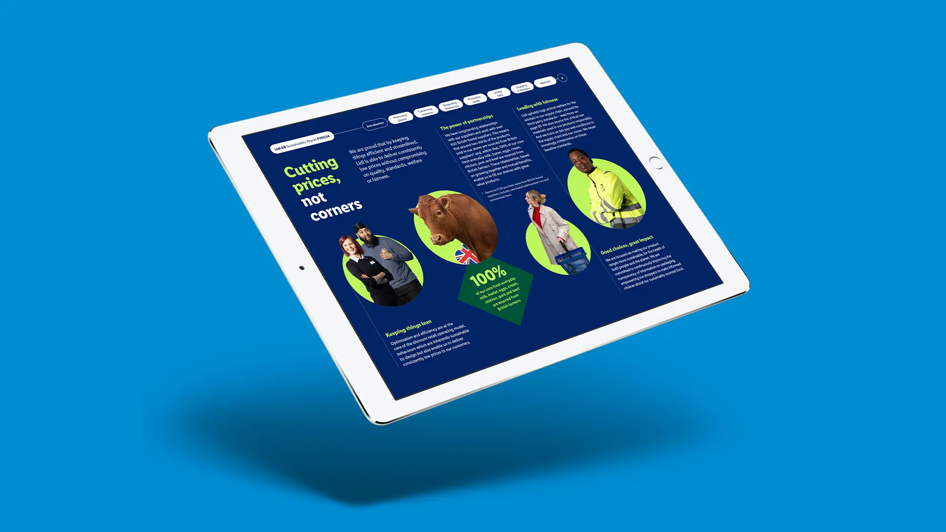 Image of girl holding apple illustration taken from Lidl report